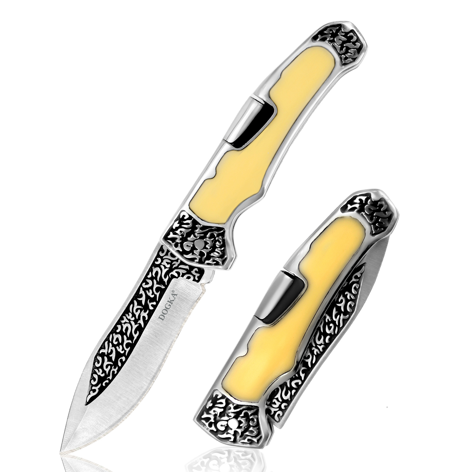 Vintage Collectible Pocket Knives - 빈티지 조각 무늬 접이식 포켓 유틸리티