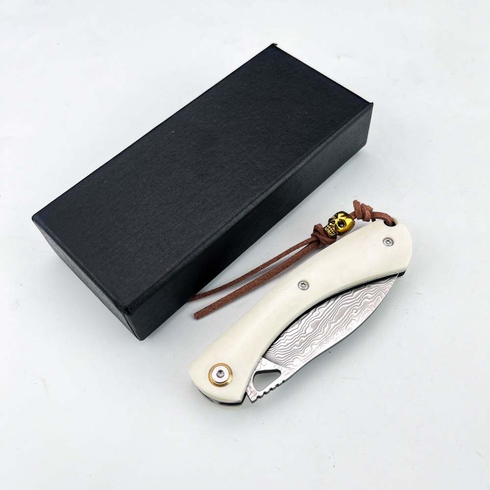 빈티지 다마스커스강 소형 접이식 나이프, 소뼈 손잡이, - Vintage Collectible Pocket Knives 리뷰 및 가격