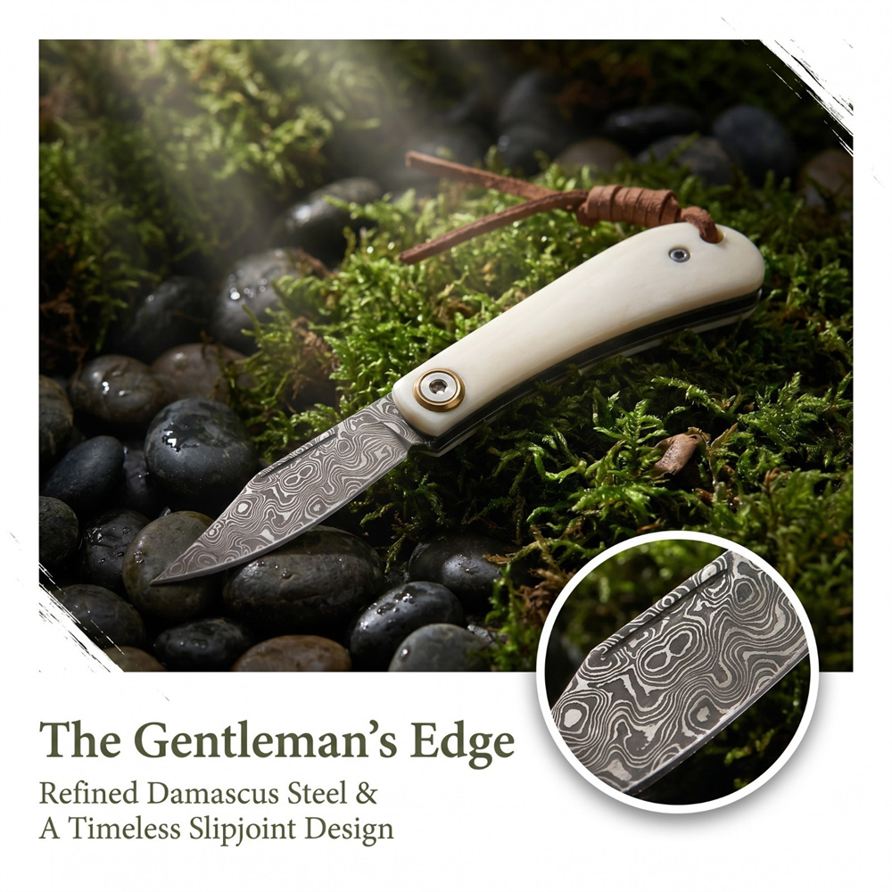 컴팩트 빈티지 EDC 다마스커스 접이식 나이프, 아이보 - Vintage Collectible Pocket Knives 리뷰 및 가격
