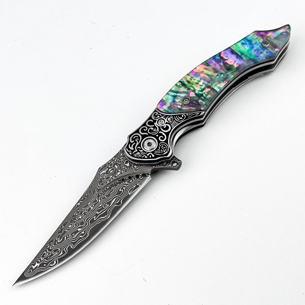 새로운 빈티지 다마스커스 패턴 블레이드 접이식 나이프, - Vintage Collectible Pocket Knives 리뷰 및 가격