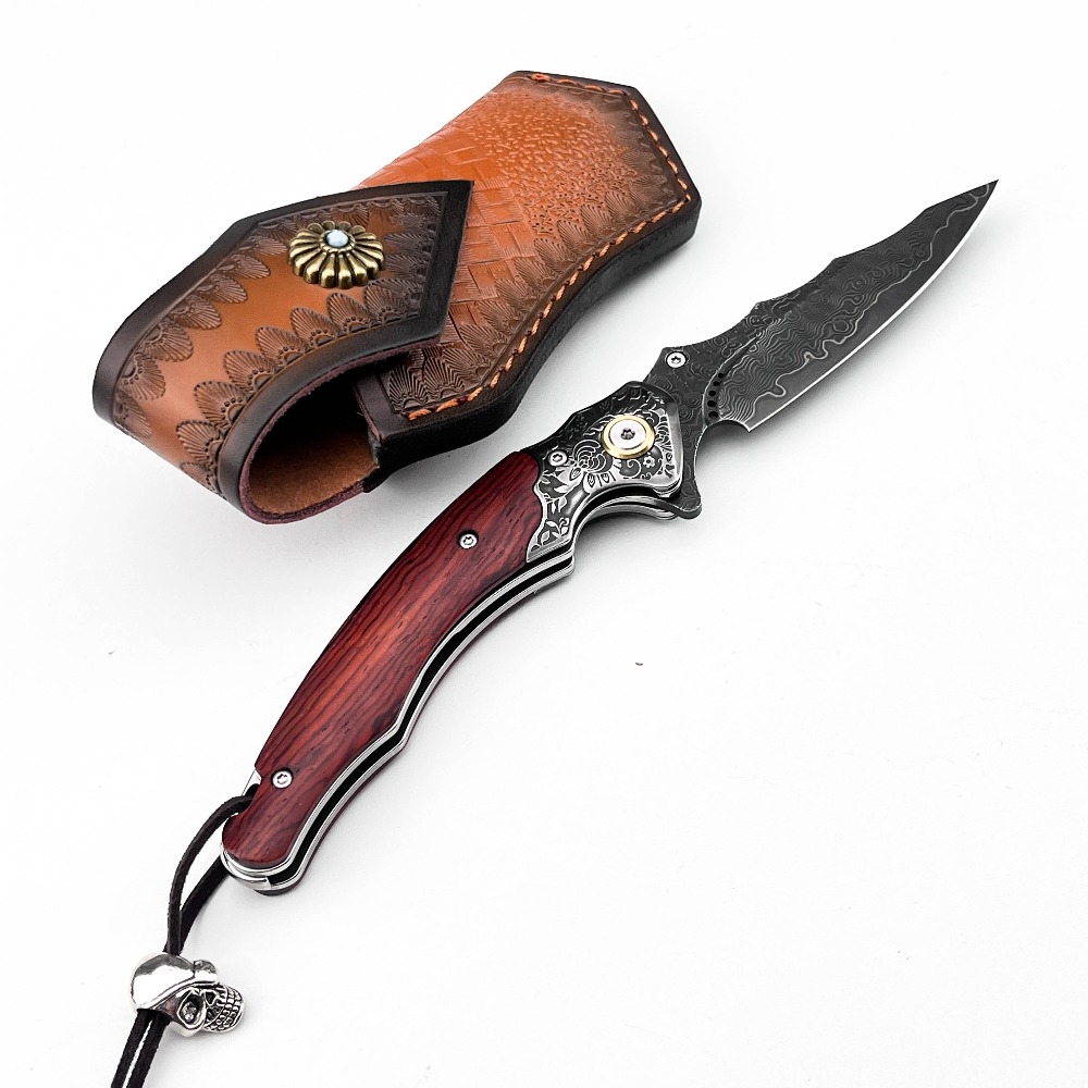 빈티지 각인 접이식 나이프 다마스커스 패턴 블레이드 원 - Vintage Collectible Pocket Knives 리뷰 및 가격