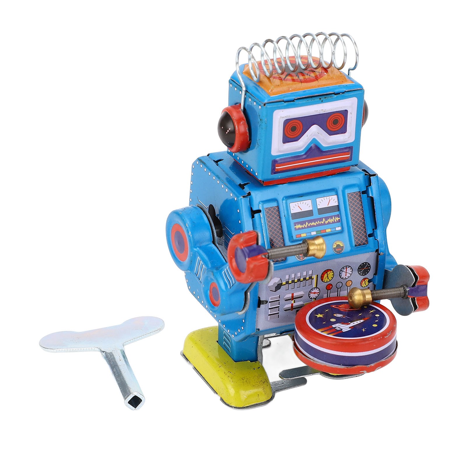 로봇 시계태엽 장식품 수제 빈티지 로봇 통 드럼 연주  - Vintage And Collectible Toys 리뷰 및 가격