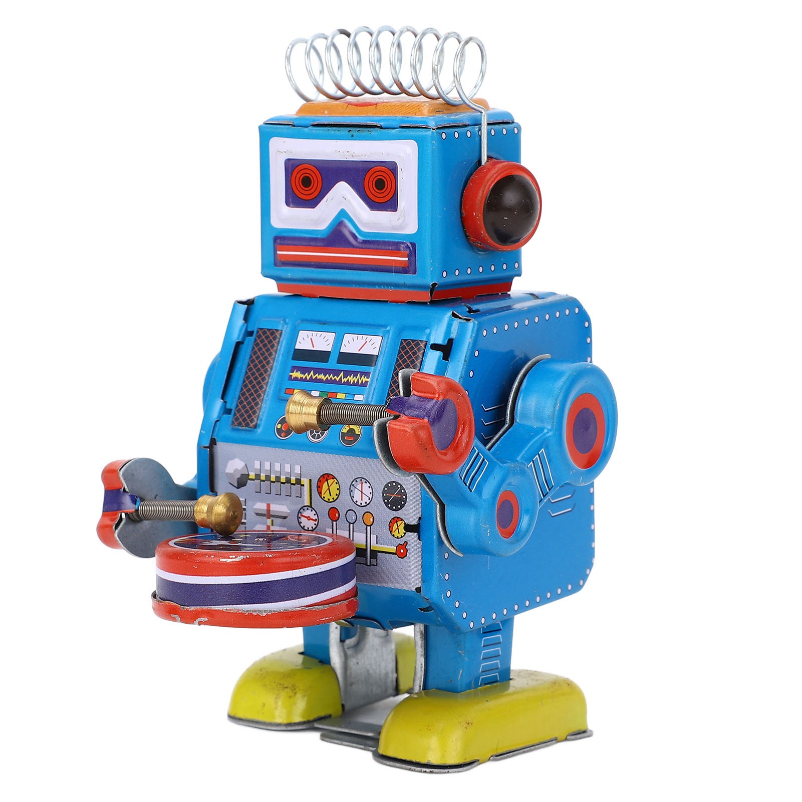 로봇 시계태엽 장식품 수제 빈티지 로봇 통 드럼 연주  - Vintage And Collectible Toys 리뷰 및 가격